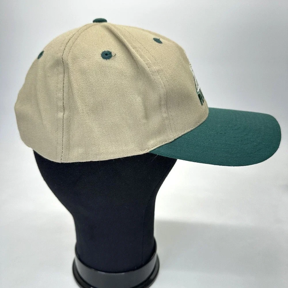 Head to Toe Raxil Wheat Hat Beige Green Hook Loop Strapback Embroidered Farming